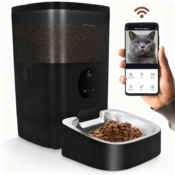 Automatic Pet Feeder with Full HD Camera - Single Bowl Design